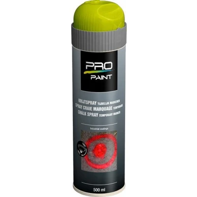 Afbeelding van Pro paint krijtspray tijdelijke markering 500 ml, geel