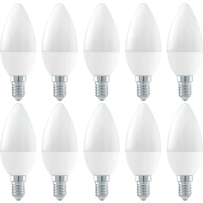 Afbeelding van Kaarslamp E14 C37 10 stuks LED 6W=42W gloeilamp koelwit 4000K