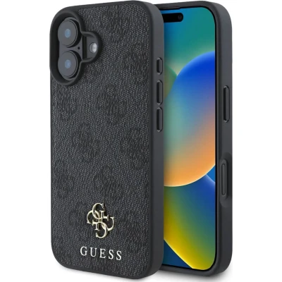 Afbeelding van Guess Hoesje Geschikt voor iPhone 16 Backcover 4G Small logo MagSafe Zwart
