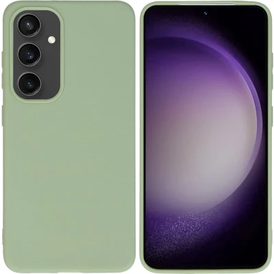 Afbeelding van iMoshion Hoesje Geschikt voor Samsung Galaxy S24 Siliconen Color Backcover groen