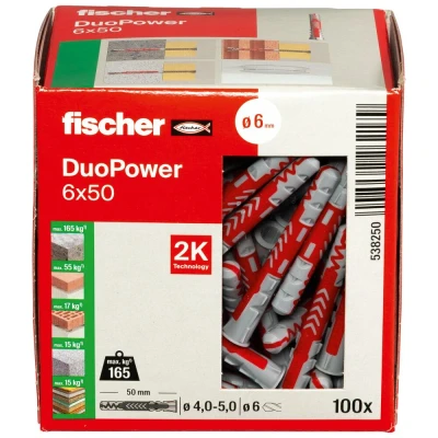 Afbeelding van Fischer duopower pluggen 6x50 100 stuks