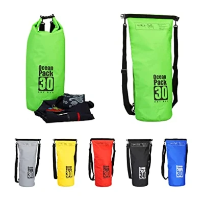 Afbeelding van Relaxdays Ocean Pack 30 Liter waterdichte tas outdoor droogtas Dry Bag plunjezak groen
