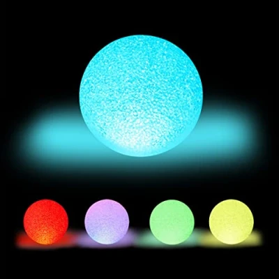 Afbeelding van Led bollamp, set van 2, kleurverandering, batterijen, zonder kabel, binnen, 15 cm D lichtbal, wit