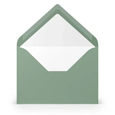 Afbeelding van PAPERADO 50 enveloppen DIN B6 eucalyptus 100 g/m² zonder venster 17,8 x 12,5 cm met natte sluiting puntige klep