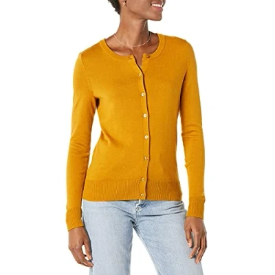 Image de Amazon Essentials Gilet Col Rond Léger (Grandes Tailles Disponibles) Women&#039;s, Brun Tabac, XL