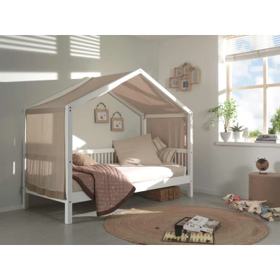 Afbeelding van Vipack Huisbed Forrest met bedtent 90x200 Wit