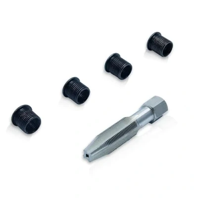 Afbeelding van CCLIFE Reparatieset voor kaarsschroefdraad, 5 stuks M10 x 1,0 mannelijke schroefdraad het repareren van kaarsen met 4 inzetstukken