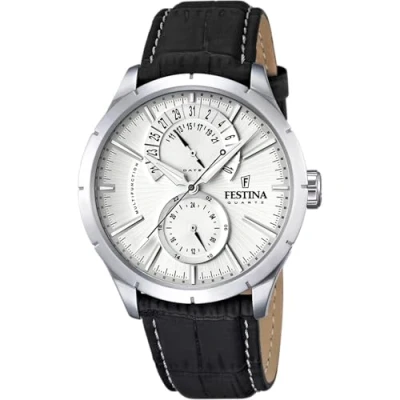 Afbeelding van Festina F16573/1 horloge heren zwart edelstaal