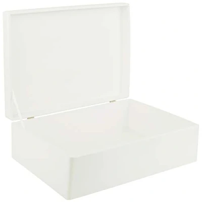 Afbeelding van Creative Deco XL Wit Houten Doos Opbergdoos 40 x 30 14 cm met Deksel Kerst, Kerstmis Cadeau