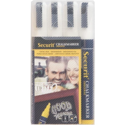 Afbeelding van Securit Medium Krijtstiften Etuis 4 stuks Wit