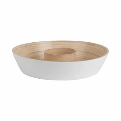 Afbeelding van Present Time Schaal Puro Chip &amp; Dip Wit Ø30cm Scandinavisch Sinterklaas cadeau cadeautjes vrouw man voor haar hem Sint Kado