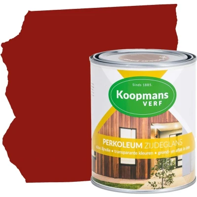 Afbeelding van Koopmans Perkoleum Zijdeglans Dekkend Ready Mixed 0,75 ltr 237 antiekrood Buitengevel &amp; Tuin