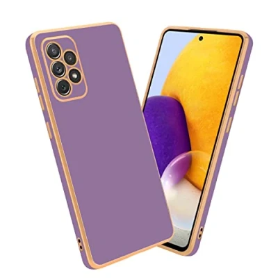 Afbeelding van Cadorabo Hoesje geschikt voor Samsung Galaxy A72 4G / 5G in Glossy Paars Goud Beschermhoes Case Cover van flexibel TPU silicone en met camerabescherming