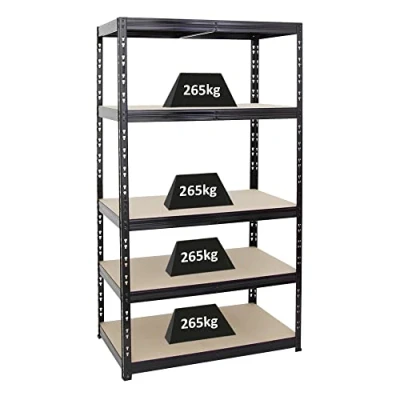 Afbeelding van PROREGAL Tiger Rek voor zware lasten, zwart, 180 x 100 60 cm, 1365 kg totale belasting, kelder, garage, opslag