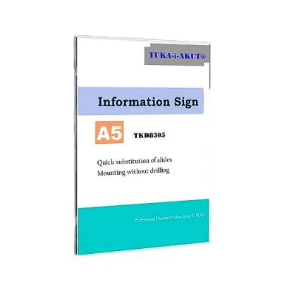 Afbeelding van TUKA i AKUT TKD8305 A5 bureauplaat, transparant, wandmontage zonder takken, bureauplaat om zelf te schrijven, 148 mm x 210 mm, informatiebord op plakken