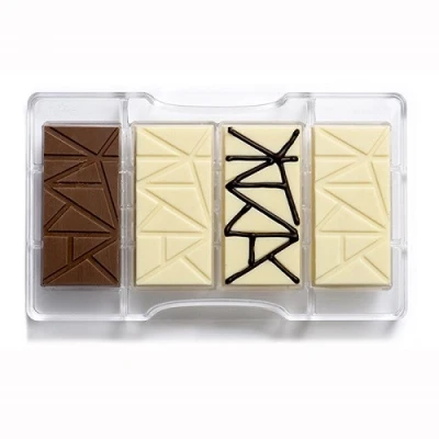 Afbeelding van Chocolademal Strepen Tablet (4x) 8,5x4,2 cm