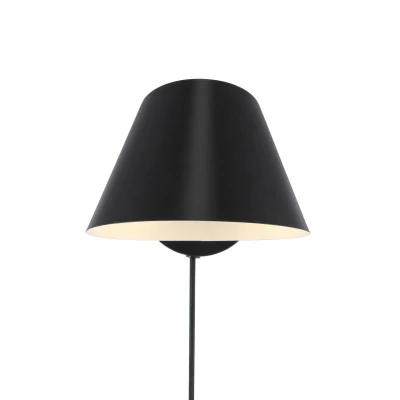 Afbeelding van Wandlamp Stay Short met stekker, zwart