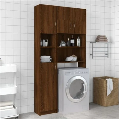 Image de vidaXL Armoire de bain Chêne marron 32x25,5x190 cm Bois d&#039;ingénierie815539