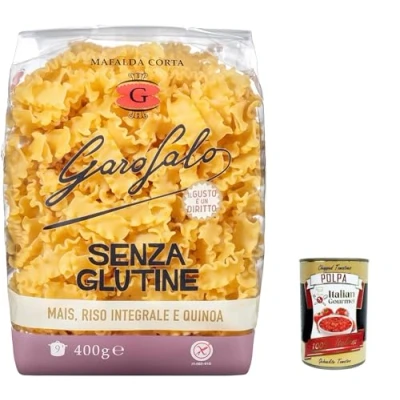 Afbeelding van Garofalo Mafalda corta Senza Glutine 5 x 400 g zakken, glutenvrij, glutenvrij en Italian Gourmet Polpa,