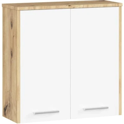 Afbeelding van Hangende Badkamerkast FIN W60 met 2 Deuren / AKORD Furniture Factory Artisan Eik Wit 60 x 22,5 cm