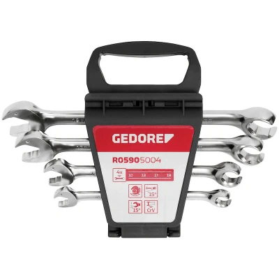 Afbeelding van Gedore red Openring steekratelsleutelset 10 19 mm Zilver 4 delig