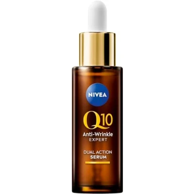 Afbeelding van NIVEA Anti aging Serum met Q10 vermindert rimpels en voorkomt hun nieuwe uiterlijk, verstevigend gezichtsserum glycostop, Expert Dual Action (30 ml)