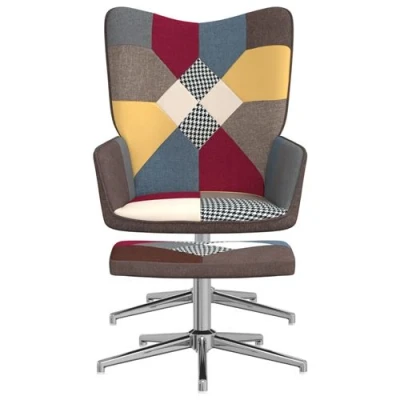 Afbeelding van vidaXL Relaxstoel met voetenbank patchwork stof