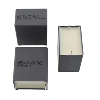 Afbeelding van 5 radiale MKP condensatoren 4,7µF 275V AC; RM27,5; R46KR4470JBM1M; 4,7uF