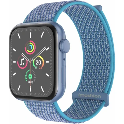 Afbeelding van imoshion Nylon⁺ bandje voor de Apple Watch Series 1 t/m 10 / SE Ultra (2) (44/45/46/49 mm) Marine Blue