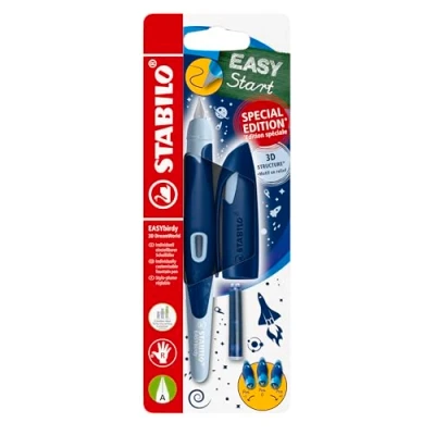 Afbeelding van STABILO Easybirdy 3D DreamWorld Ergonomische vulpen met punt A (beginner), rechtshandig, blauw uitwisbare blauwe inkt