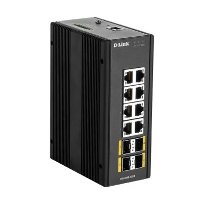 Image de D Link DIS 300G 12SW Commutateur Géré 8 x 10/100/1000 + 4 100/1000 SFP Montage sur rail DIN, fixation murale