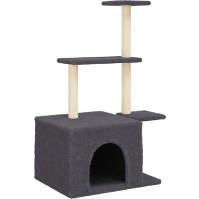 Afbeelding van Kattenmeubel met sisal krabpalen 110 cm donkergrijs