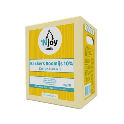 Afbeelding van Njoy IJsmix Vloeibaar K+K Bakkers Roomijs 10% (10 liter)