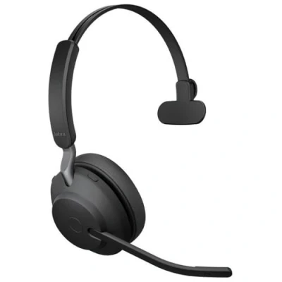 Image de Jabra Evolve2 65 MS Mono Micro casque sur oreille convertible Bluetooth sans fil USB C isolation acoustique noir Certifié pour Microsoft Teams
