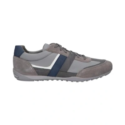 Afbeelding van Geox Wells Sneakers laag, Heren, Maat: 45, Dark stone Leer en textiel