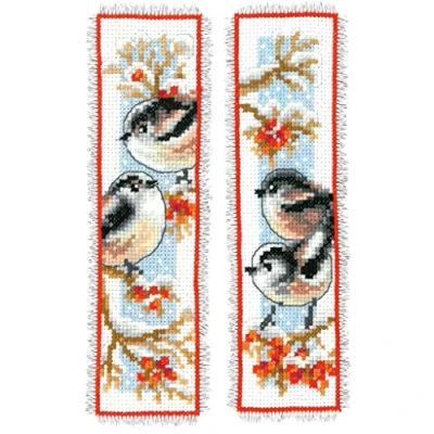 Afbeelding van Bladwijzer kit Staartmeesjes en rode bessen set v2 Vervaco PN 0163595