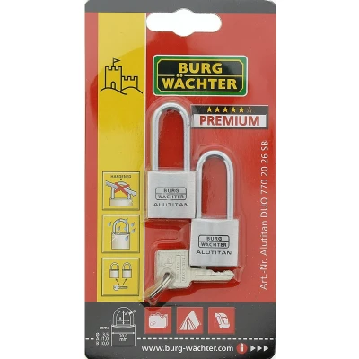 Afbeelding van Burg Wächter 36141 Hangslot 20.90 mm Gelijksluitend Aluminium Sleutelslot