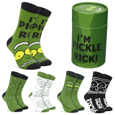Afbeelding van Rick and Morty Set van 5 paar fantasiesokken voor heren, Groen
