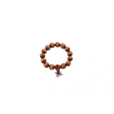 Afbeelding van Kwon 5013523 Shaolin armband met rode ornamenten, Cederhout