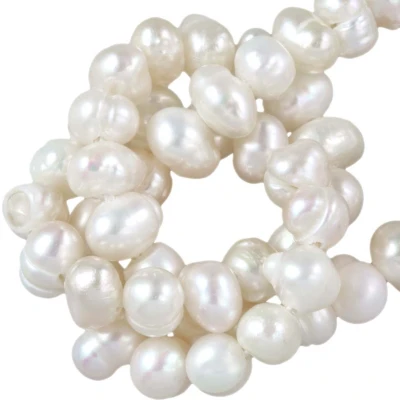 Afbeelding van Zoetwaterparels (3.5 5 x 4.5 6 4 mm) White (70 Stuks) Dreambeads