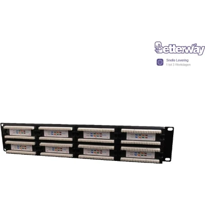 Afbeelding van Cat5e 48 poorts patchpanel met kabelorganizer