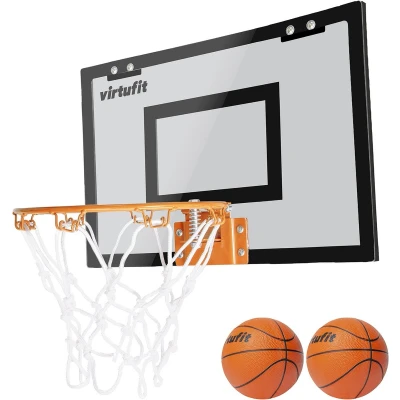 Afbeelding van VirtuFit Pro Mini Basketbalbord Hoop Met 2 Ballen en pomp Basketbalring Zwart