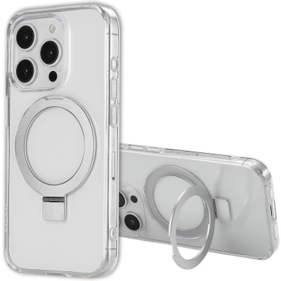 Afbeelding van Accezz Hoesje Geschikt voor iPhone 15 Pro Ring Stand Backcover MagSafe Transparant