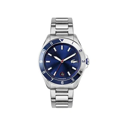 Afbeelding van Lacoste Tiebreaker Collection Analoog kwartshorloge voor heren, met siliconen of roestvrijstalen armband, Blauw, armband