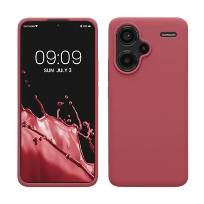 Afbeelding van kwmobile telefoonhoesje geschikt voor Xiaomi Redmi Note 13 Pro+ 5G / Pro Plus Hoesje met siliconen coating Smartphone case in donkerroze