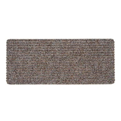Afbeelding van Binnendeurmat 25 x 60 cm beige stofmat antislip deurmat waterafstotende antistatische slijtvaste Rib Line