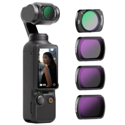 Image de NEEWER Kit de filtres magnétiques ND&amp;CPL compatible avec DJI OSMO Pocket 3 Creator Combo accessoires, à densité neutre et polarisants, cadre en aluminium verre optique HD