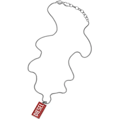 Afbeelding van Diesel heren Single Dogtags ketting met logo DX1368040
