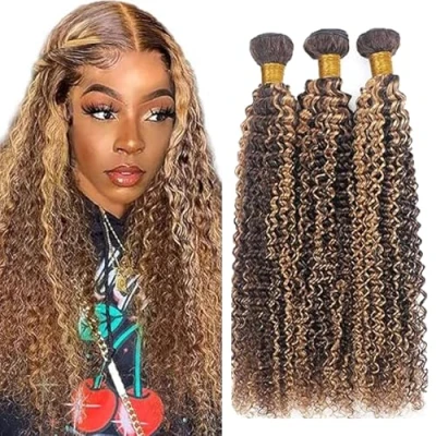 Afbeelding van Tuheerst echt haar, haarverlenging, 3 bundels, krullend, golvend, extensions, P427, onbehandeld, Virgin 24, 61 cm, cm