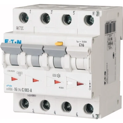 Afbeelding van Eaton aardlekautomaat 32A 3 polignul C karakteristiek 300mA mRB4 323NC03 A